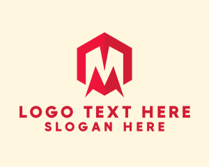 Tech Hexagon Letter M logo design
