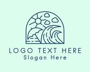 See - Summer Surfing Beach logo design