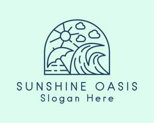 Summer Surfing Beach logo design