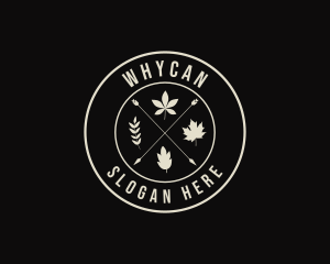 Vegan - Autumn Leaves Arrow logo design