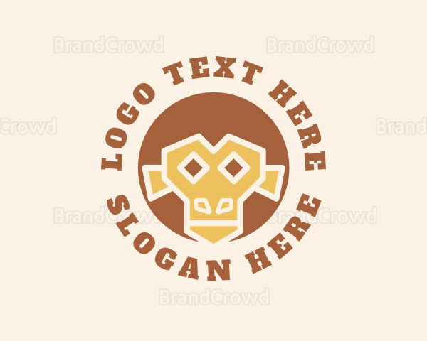 Geometric Monkey Animal Logo