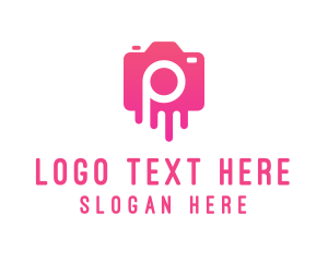 Camera Shop - Camera Paint Letter P logo design