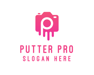 Camera Paint Letter P logo design