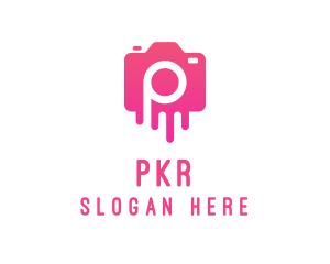 Camera Paint Letter P logo design