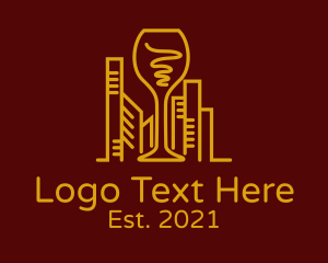 Metropolitan - City Wine Glass logo design