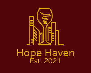 Wine Store - City Wine Glass logo design