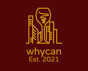 Cityscape - City Wine Glass logo design