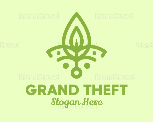 Green Yoga Leaf Logo