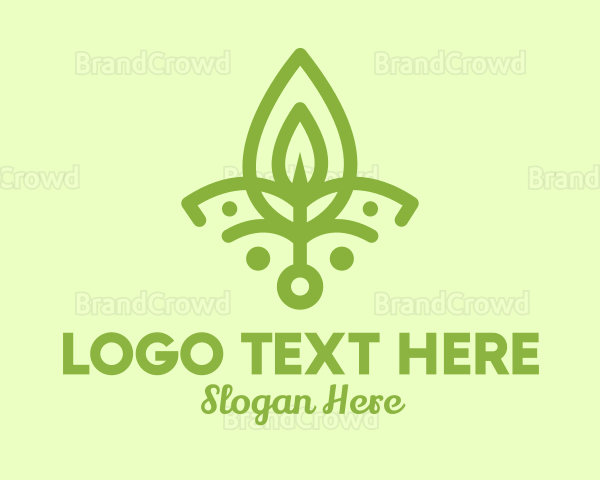 Green Yoga Leaf Logo