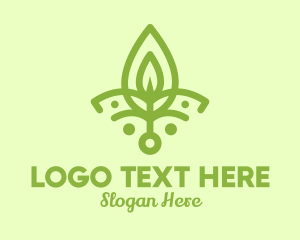 Pure - Green Yoga Leaf logo design