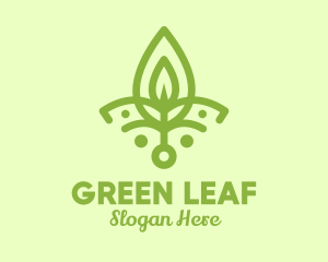 Green Yoga Leaf  logo design