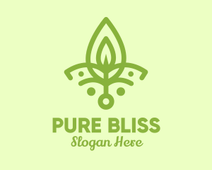 Green Yoga Leaf  logo design