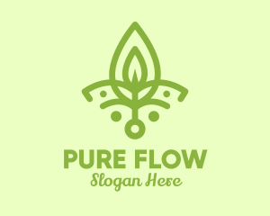 Green Yoga Leaf  logo design