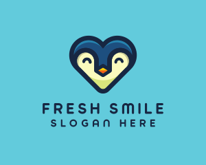 Happy Heart Penguin logo design