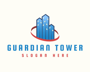 Skyscraper Building Realty logo design