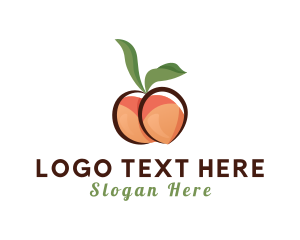 Booty - Seductive Peach Fruit logo design