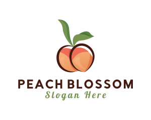 Peach - Seductive Peach Fruit logo design