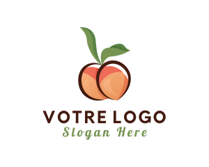 Woman - Seductive Peach Fruit logo design
