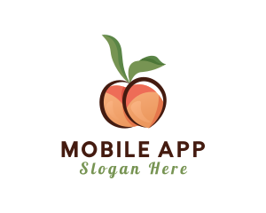 Dating App - Seductive Peach Fruit logo design