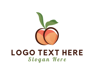 Naughty - Seductive Peach Fruit logo design