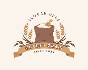 Wheat Flour Grain Sack logo design