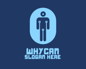 Human Shape - Modern Blue Man logo design