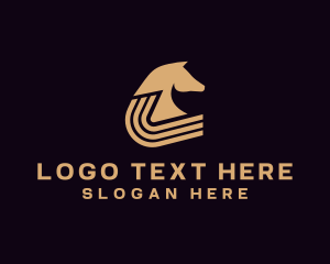 Horse Racing - Golden Horse Equine logo design