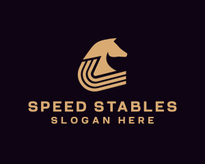 Horse Racing - Golden Horse Equine logo design