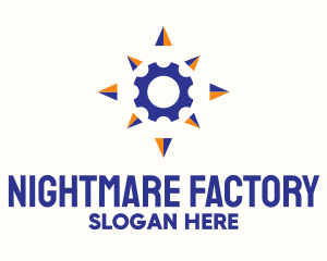 Cogwheel Compass Navigation logo design