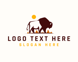 Ox - Wild Bison Canyon logo design