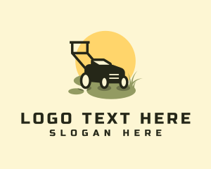 Mowing - Grass Field Mower logo design