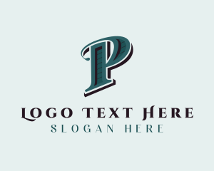 Typography - Retro Brand Letter P logo design