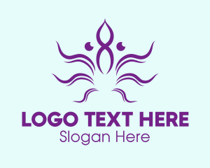 Stick Figure - Minimalist Purple Octopus logo design