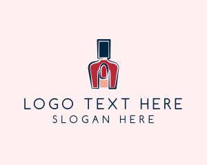 Red Nail Polish Manicure logo design