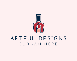 Red Nail Polish Manicure logo design