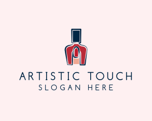 Red Nail Polish Manicure logo design