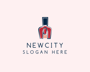 Red Nail Polish Manicure logo design