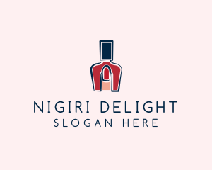 Red Nail Polish Manicure logo design