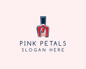 Red Nail Polish Manicure logo design