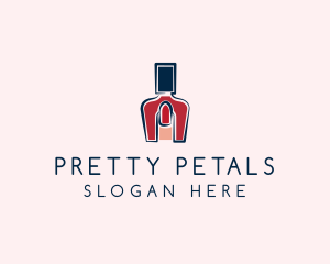 Red Nail Polish Manicure logo design