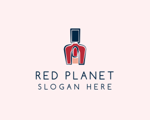 Red Nail Polish Manicure logo design