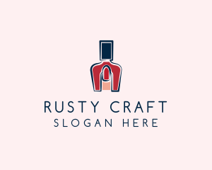 Red Nail Polish Manicure logo design