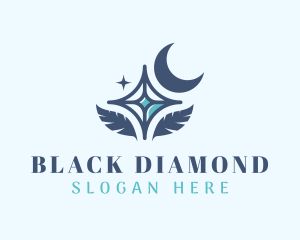 Moon Feather Diamond logo design