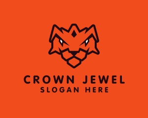 Crown - Tiger Crown Shield logo design