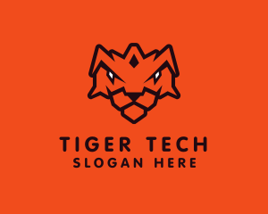 Tiger - Tiger Crown Shield logo design