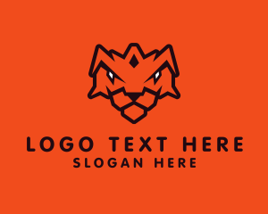 Feline - Tiger Crown Shield logo design