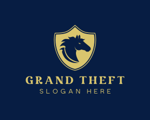 Horse Mustang Shield Logo