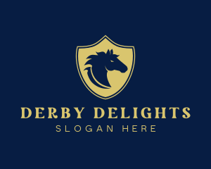 Derby - Horse Mustang Shield logo design