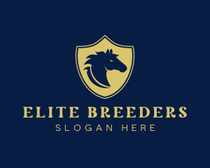 Horse Mustang Shield logo design