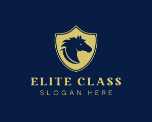 Horse Mustang Shield logo design